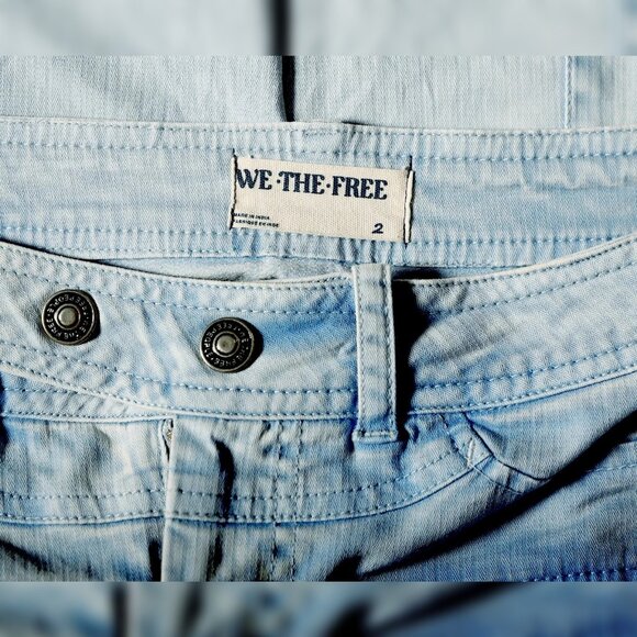 Free People We The Free Hot In It Moto Pants XS 2 Women Blue Trousers Pant 45291 - Picture 5 of 6